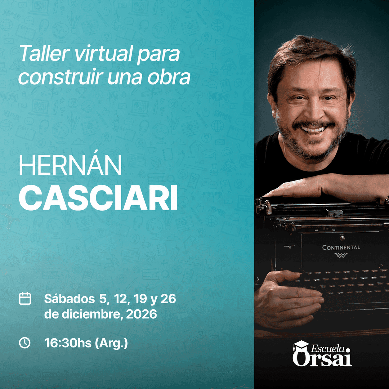 Retrato de Hernán Casciari, docente del taller